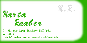 marta raaber business card